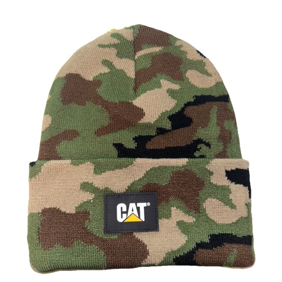 Cato Other - Caterpillar Men's Trademark Cuff Beanie One Size Woodland Camo NEW‎  NWT